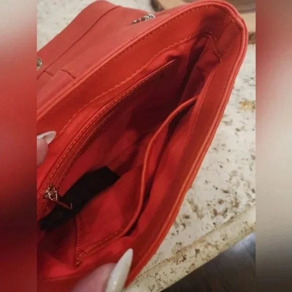 Ted Baker Bold Orange Crossbody Bag with Chain Detail - Picture 5 of 12